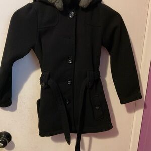 Unik Black Kids girls Pea Coat size XL